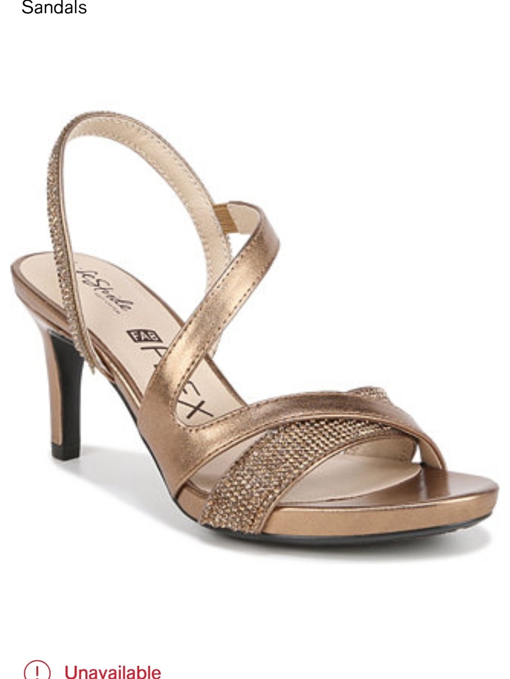 Life Stride Metallic Bronze Slingback Dress Sandals